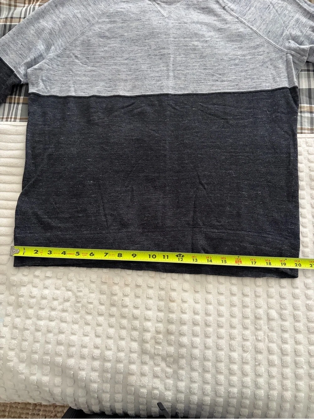 Vince Two-Tone Gray and Charcoal Crewneck Sweater